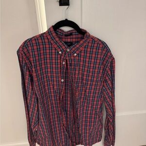 Men’s XL J. Crew Red/Navy Button Down